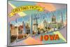 Greetings from Des Moines, Iowa-null-Mounted Giclee Print