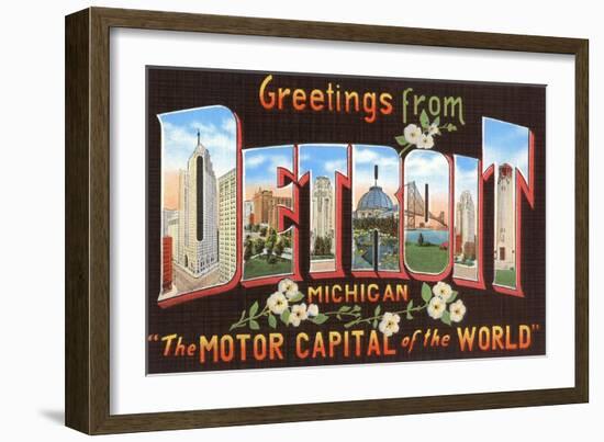 Greetings from Detroit, Michigan, the Motor Capital of the World-null-Framed Giclee Print