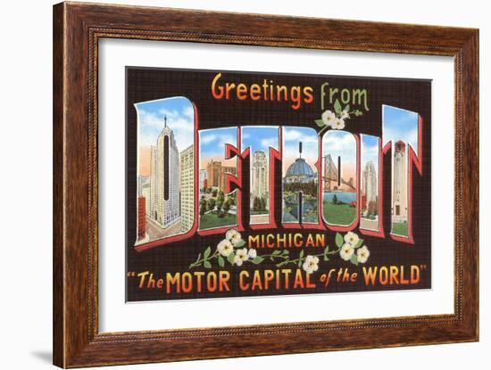 Greetings from Detroit, Michigan, the Motor Capital of the World-null-Framed Giclee Print