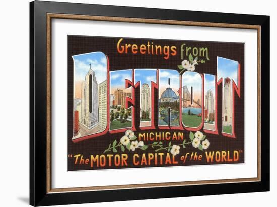 Greetings from Detroit, Michigan-null-Framed Art Print