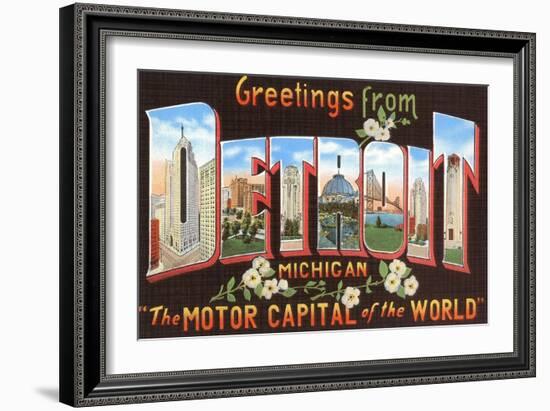 Greetings from Detroit, Michigan-null-Framed Art Print