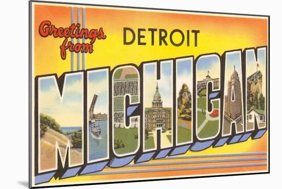 Greetings from Detroit, Michigan-null-Mounted Art Print