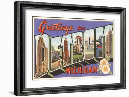 Greetings from Detroit, Michigan-null-Framed Art Print