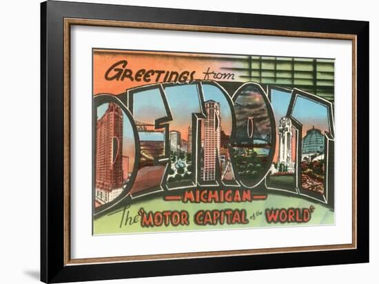 Greetings from Detroit, Michigan-null-Framed Art Print