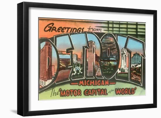 Greetings from Detroit, Michigan-null-Framed Art Print