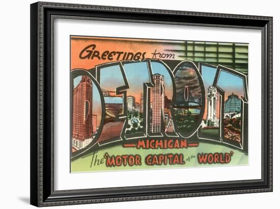 Greetings from Detroit, Michigan-null-Framed Art Print