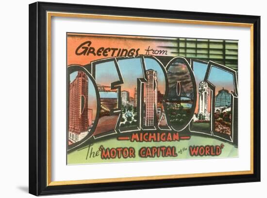 Greetings from Detroit, Michigan-null-Framed Art Print