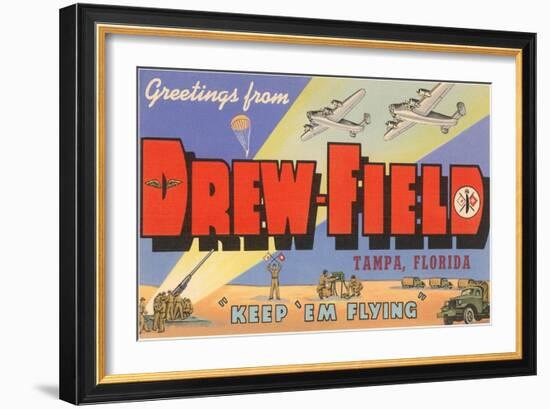 Greetings from Drew Field, Tampa, Florida-null-Framed Art Print