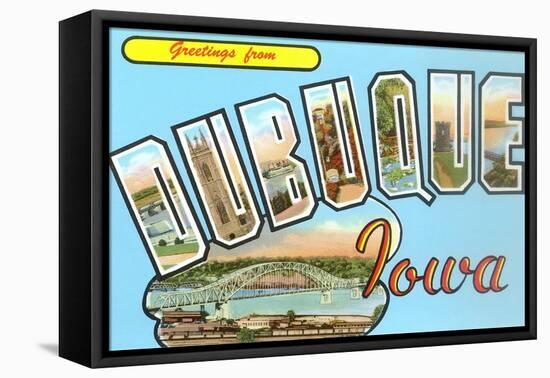 Greetings from Dubuque, Iowa-null-Framed Stretched Canvas