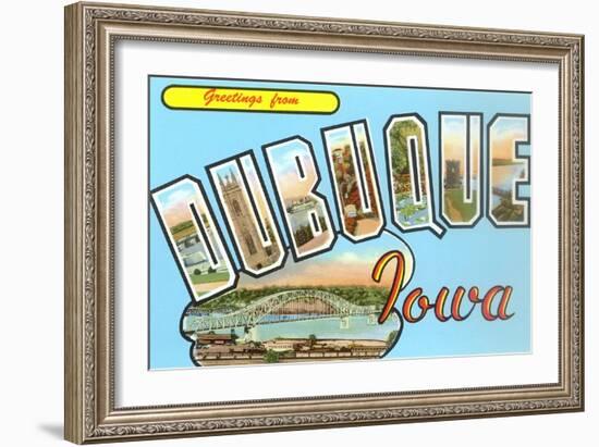 Greetings from Dubuque, Iowa-null-Framed Art Print