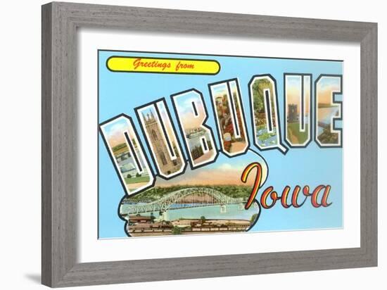 Greetings from Dubuque, Iowa-null-Framed Art Print