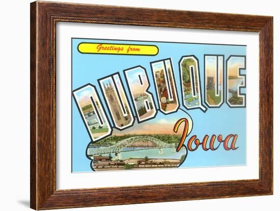 Greetings from Dubuque, Iowa-null-Framed Art Print