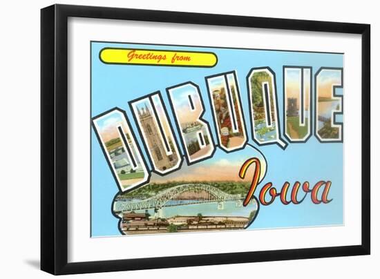 Greetings from Dubuque, Iowa-null-Framed Art Print