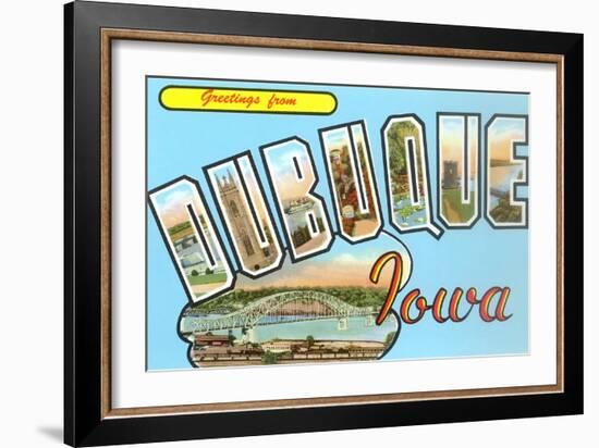 Greetings from Dubuque, Iowa-null-Framed Art Print