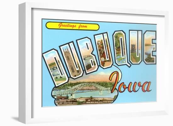 Greetings from Dubuque, Iowa-null-Framed Art Print