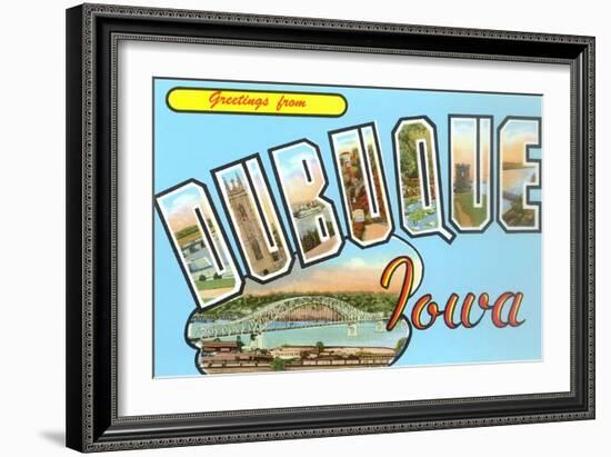 Greetings from Dubuque, Iowa-null-Framed Art Print