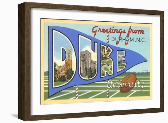 Greetings from Duke University, North Carolina-null-Framed Art Print