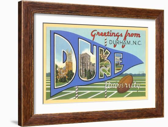 Greetings from Duke University, North Carolina-null-Framed Art Print