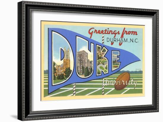 Greetings from Duke University, North Carolina-null-Framed Art Print