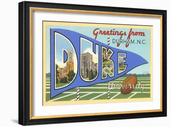 Greetings from Duke University, North Carolina-null-Framed Art Print