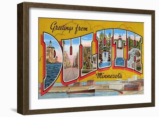 Greetings from Duluth, Minnesota-null-Framed Art Print