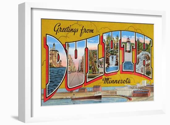 Greetings from Duluth, Minnesota-null-Framed Art Print