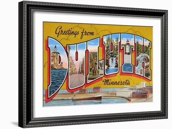 Greetings from Duluth, Minnesota-null-Framed Premium Giclee Print