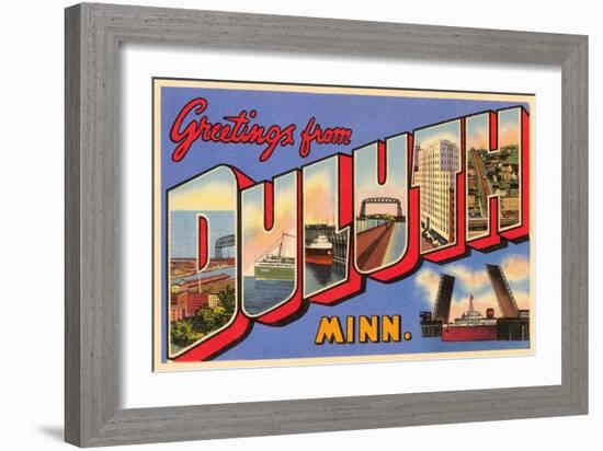 Greetings from Duluth, Minnesota-null-Framed Art Print