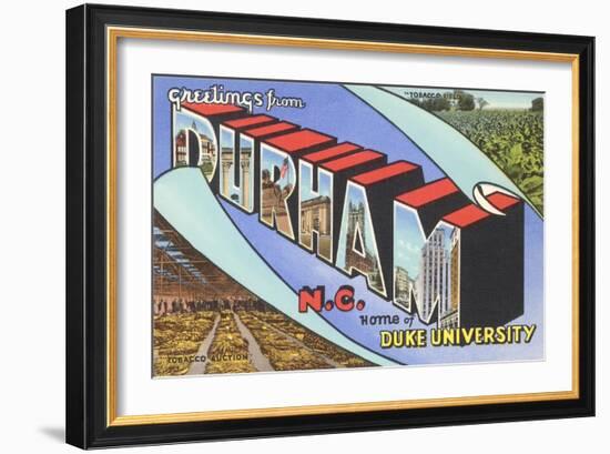 Greetings from Durham, North Carolina-null-Framed Art Print