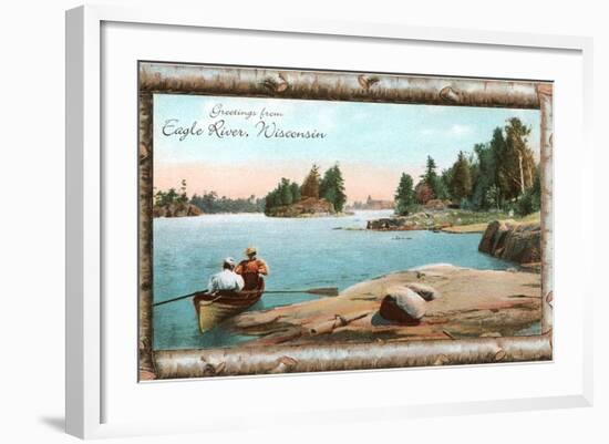 Greetings from Eagle River, Wisconsin-null-Framed Art Print