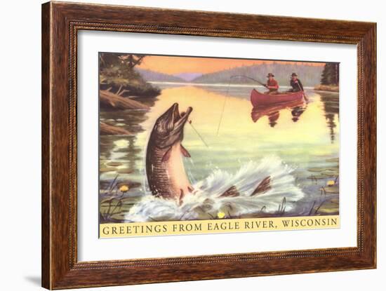 Greetings from Eagle River, Wisconsin-null-Framed Premium Giclee Print