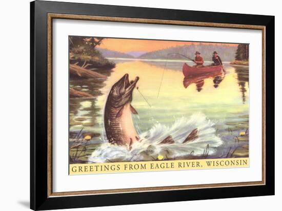 Greetings from Eagle River, Wisconsin-null-Framed Premium Giclee Print