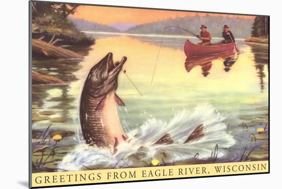 Greetings from Eagle River, Wisconsin-null-Mounted Art Print