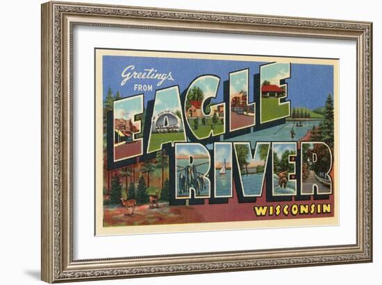 Greetings from Eagle River, Wisconsin-null-Framed Art Print