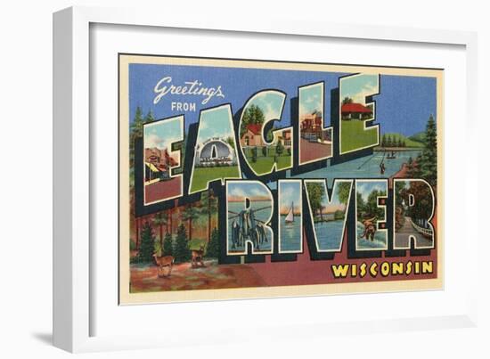 Greetings from Eagle River, Wisconsin-null-Framed Art Print