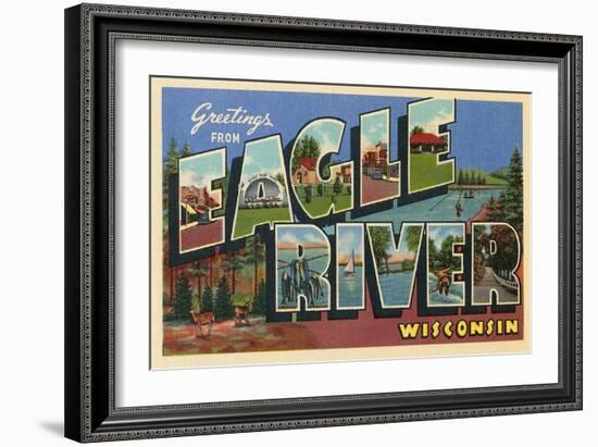 Greetings from Eagle River, Wisconsin-null-Framed Art Print