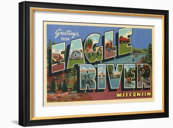 Greetings from Eagle River, Wisconsin-null-Framed Art Print