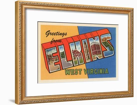 Greetings from Elkins, West Virginia-null-Framed Art Print