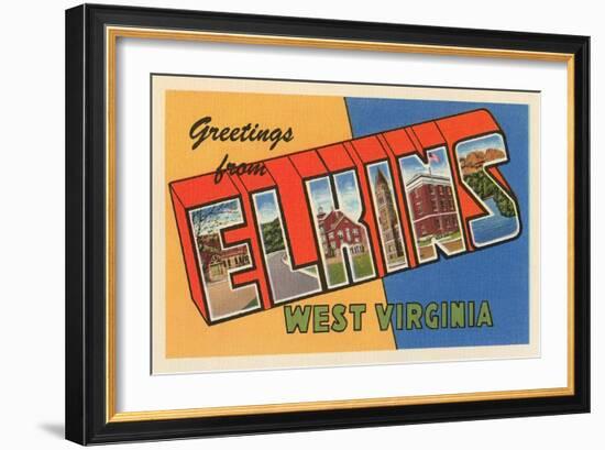 Greetings from Elkins, West Virginia-null-Framed Art Print