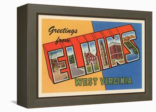 Greetings from Elkins, West Virginia-null-Framed Stretched Canvas