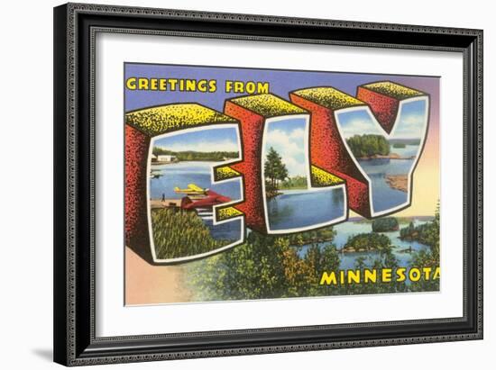 Greetings from Ely, Minnesota-null-Framed Art Print