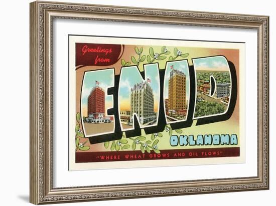 Greetings from Enid, Oklahoma-null-Framed Art Print