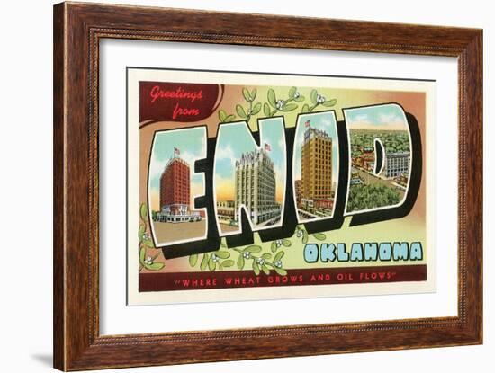 Greetings from Enid, Oklahoma-null-Framed Art Print