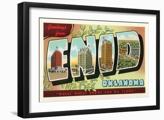 Greetings from Enid, Oklahoma-null-Framed Art Print