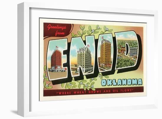 Greetings from Enid, Oklahoma-null-Framed Art Print