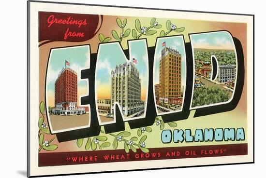 Greetings from Enid, Oklahoma-null-Mounted Art Print