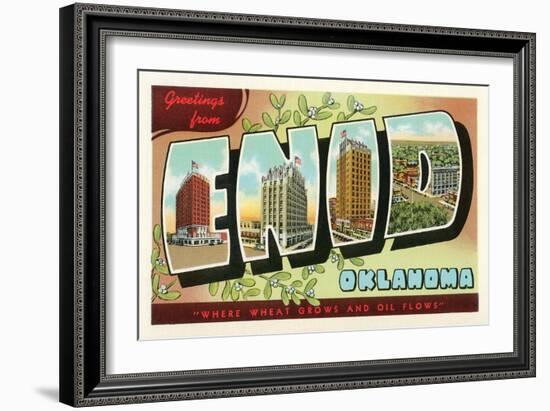 Greetings from Enid, Oklahoma-null-Framed Art Print