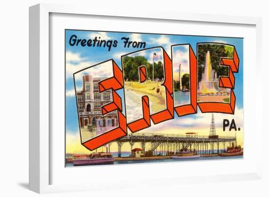 Greetings from Erie, Pennsylvania-null-Framed Art Print