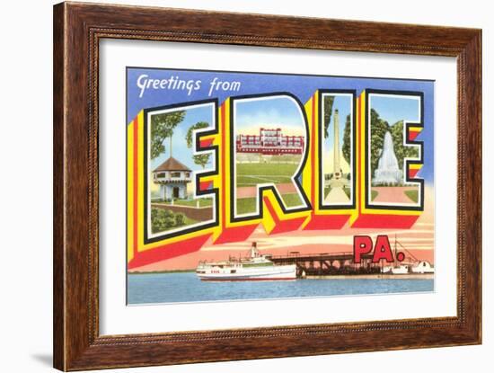 Greetings from Erie, Pennsylvania-null-Framed Art Print