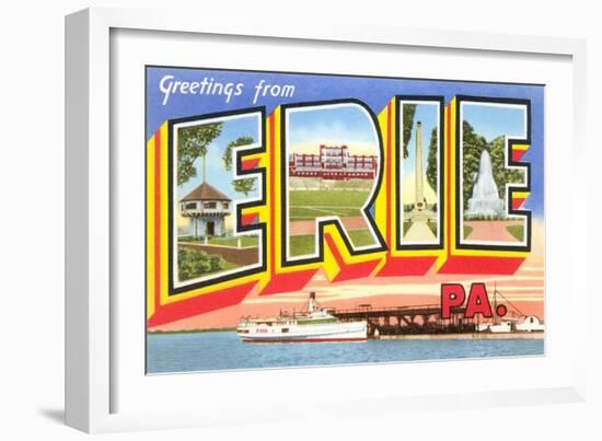 Greetings from Erie, Pennsylvania-null-Framed Art Print